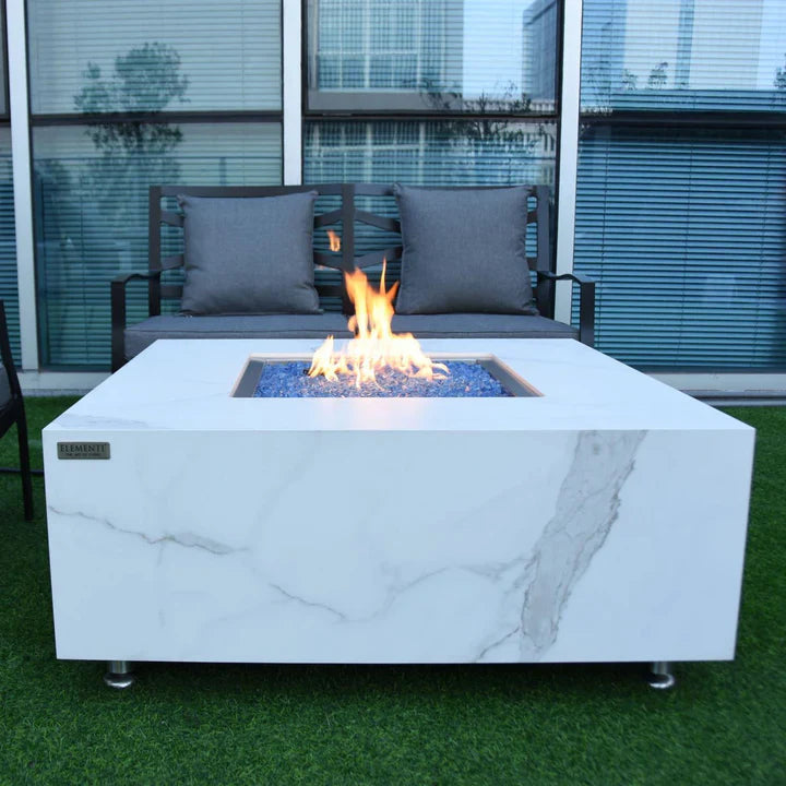 Elementi Bianco Porcelain Fire Table