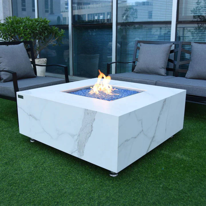 Elementi Bianco Porcelain Fire Table