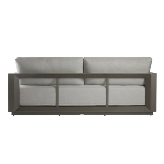 Back view of a sofa on a white background