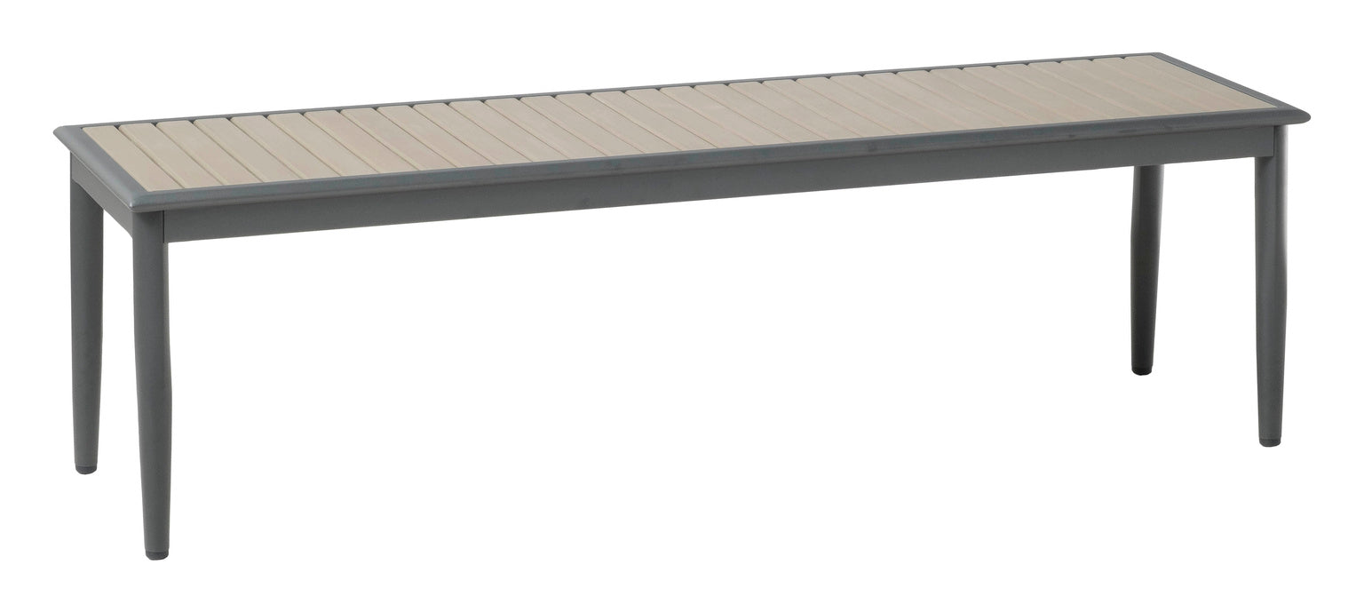 Alfresco Home Genevieve Dark Grey Polywood Aluminum Dining Bench