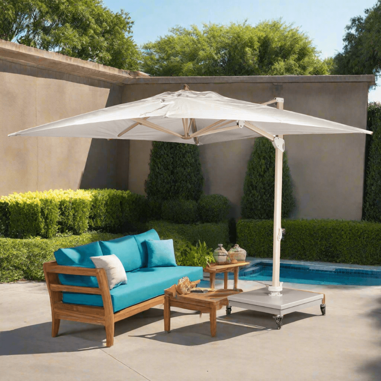 Source Furniture The Grand 13' Cantilever Umbrella - Wood Grain Base