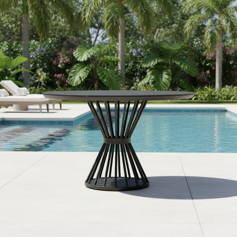 Lloyd Flanders Escape Aluminum 47" Round Dining Table