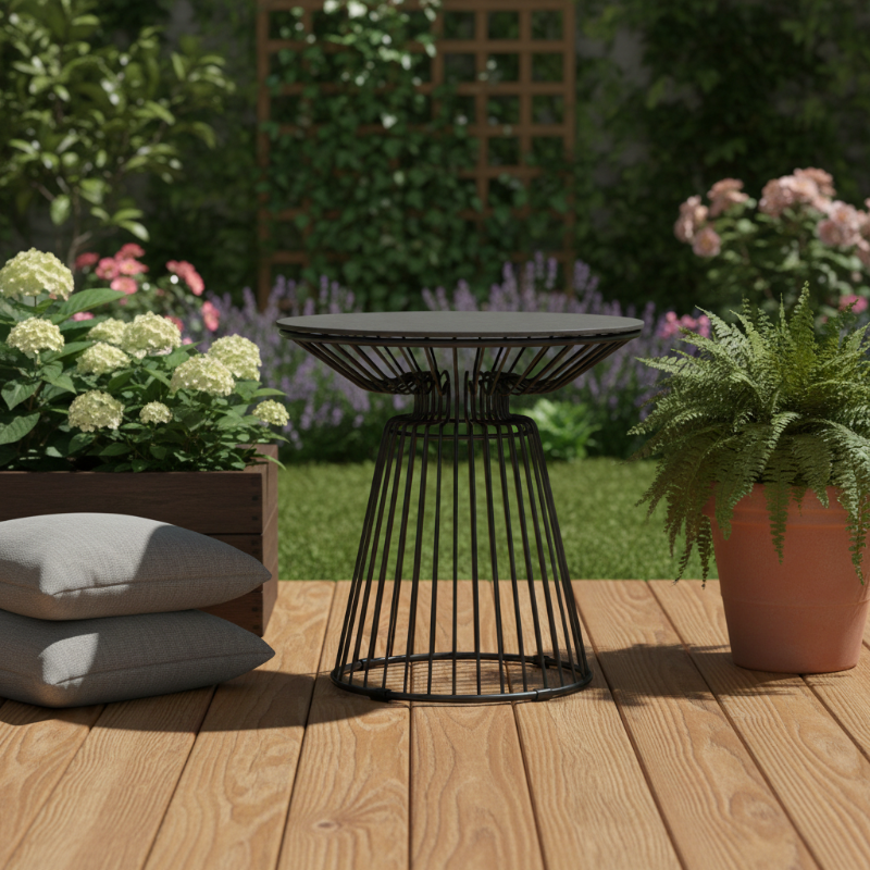 Lloyd Flanders Escape Aluminum 18" Round End Table