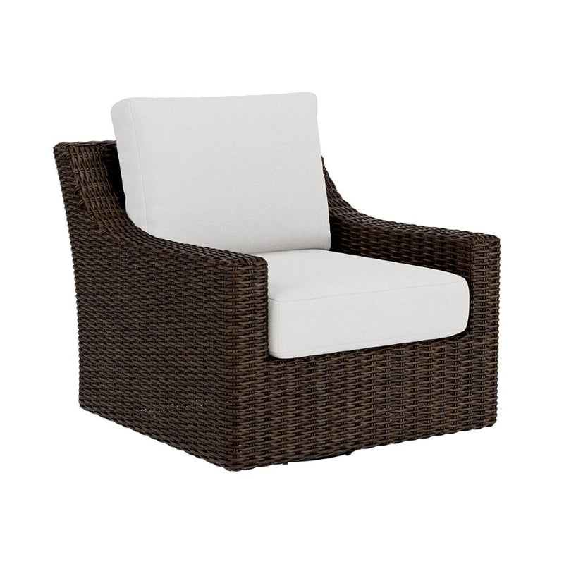 Wicker armchair with white cushion on a white background