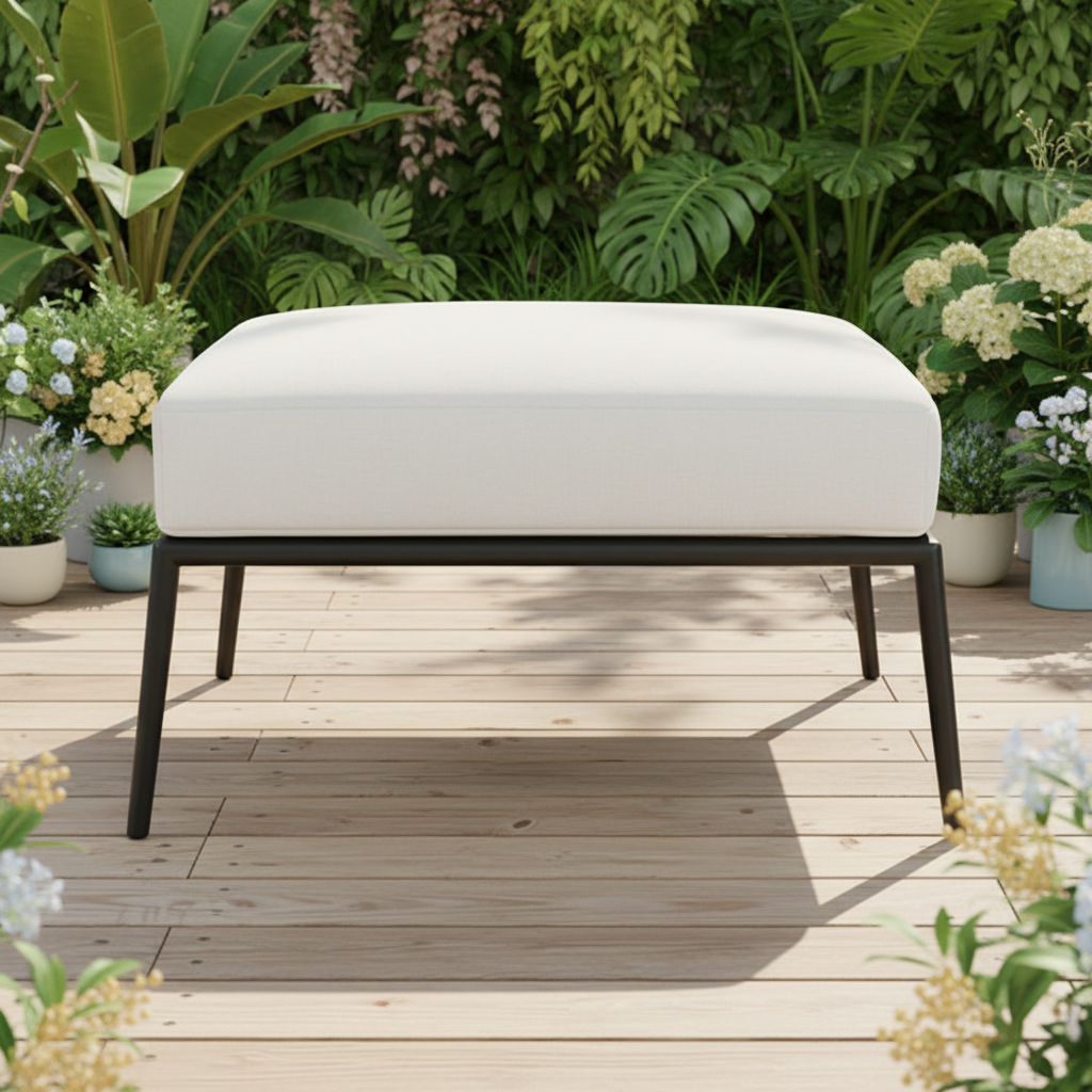 Lloyd Flanders Escape Aluminum Ottoman