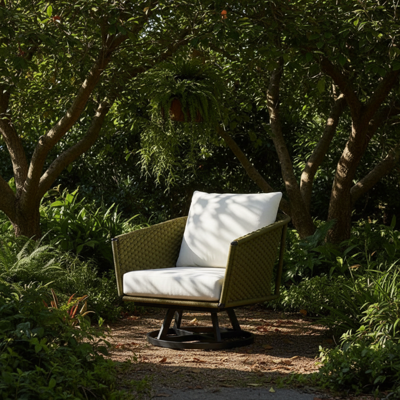 Lloyd Flanders Escape Aluminum Swivel Lounge Chair