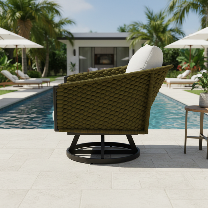 Lloyd Flanders Escape Aluminum Swivel Lounge Chair