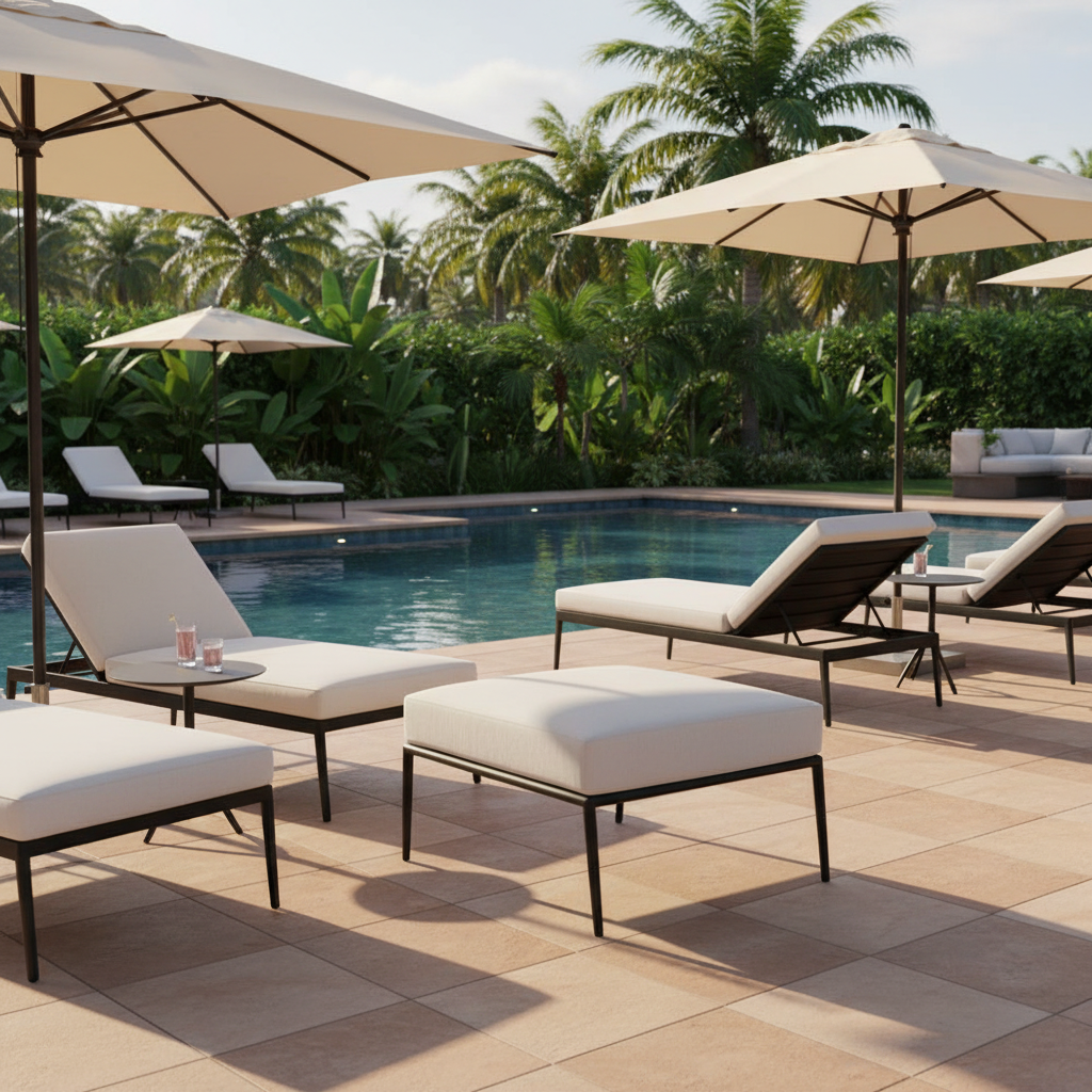 Lloyd Flanders Escape Aluminum Ottoman