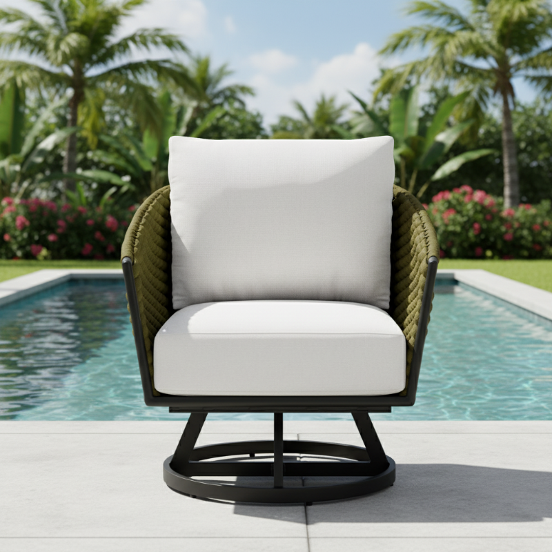 Lloyd Flanders Escape Aluminum Swivel Lounge Chair