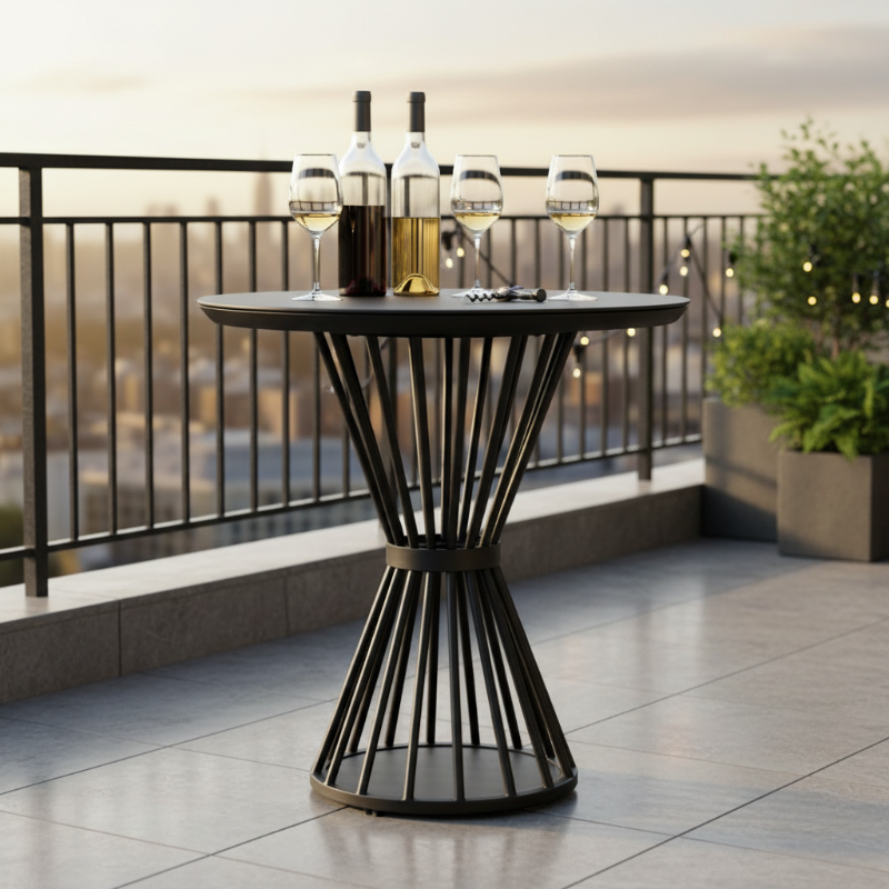 Lloyd Flanders Escape Aluminum 36" Round Balcony Table