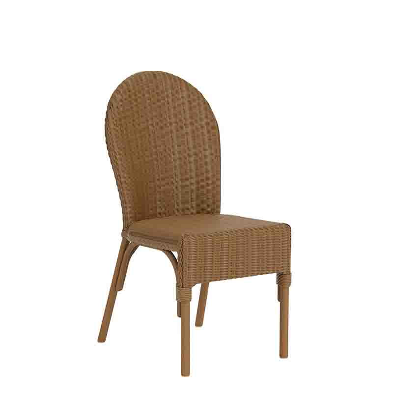Brown wicker chair on a white background