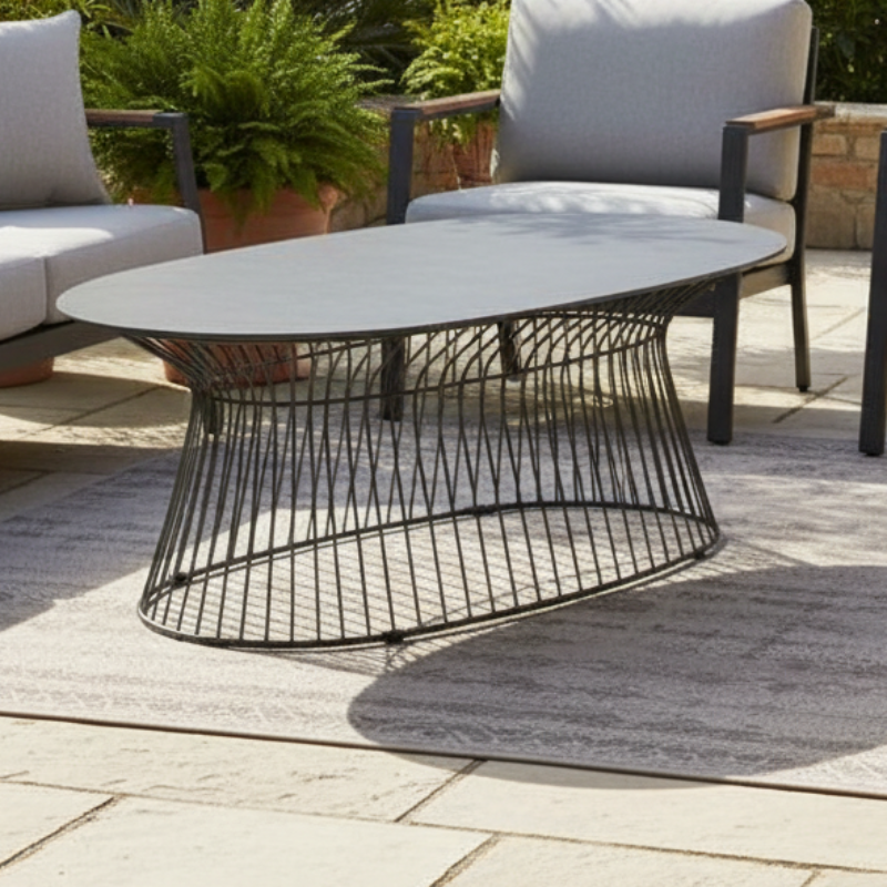 Lloyd Flanders Escape Aluminum 47.5" Oval Cocktail Table