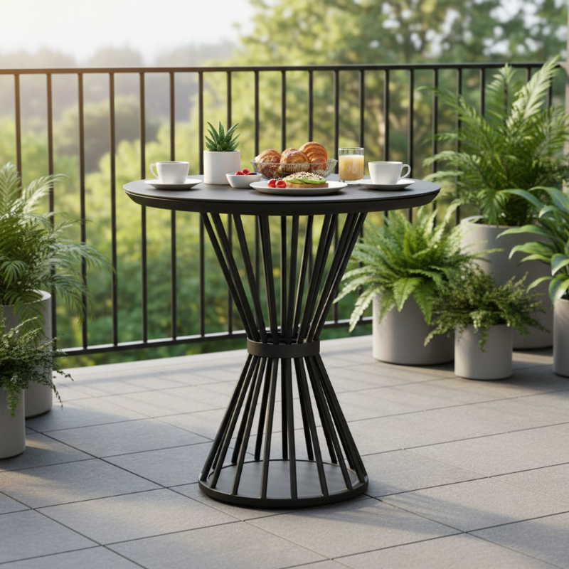 Lloyd Flanders Escape Aluminum 36" Round Balcony Table