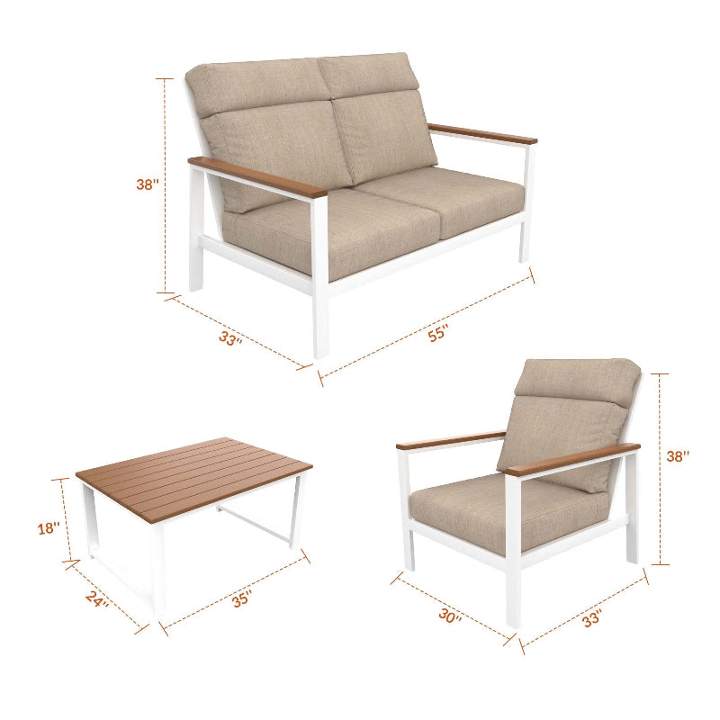 NorthCape International Ashford 4-Piece Conversation Patio Set