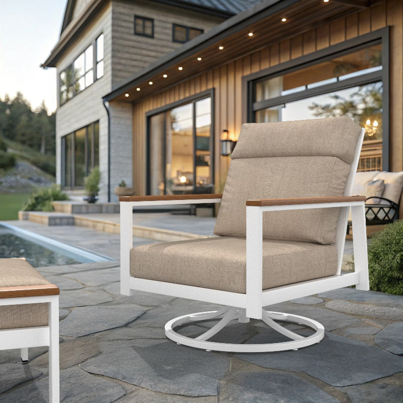 NorthCape International Ashford Patio Swivel Rocking Chair