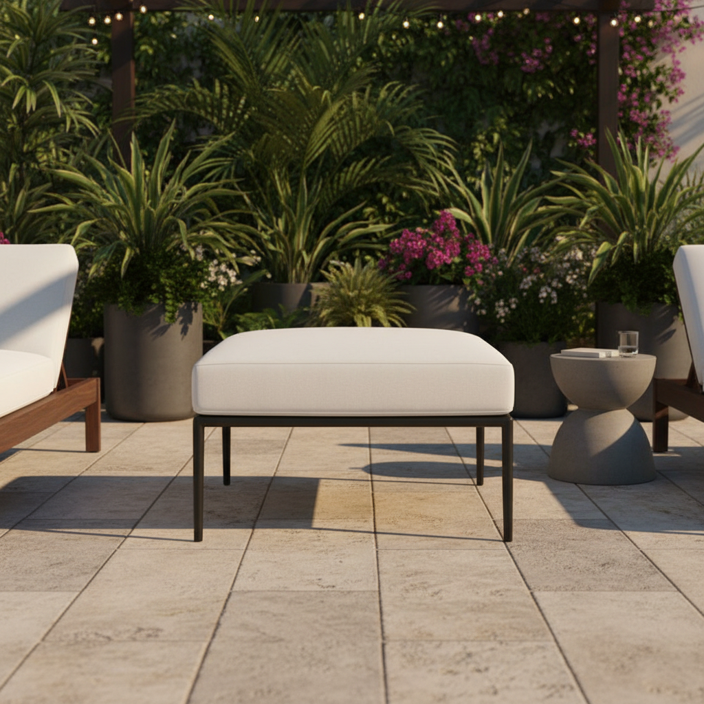 Lloyd Flanders Escape Aluminum Ottoman