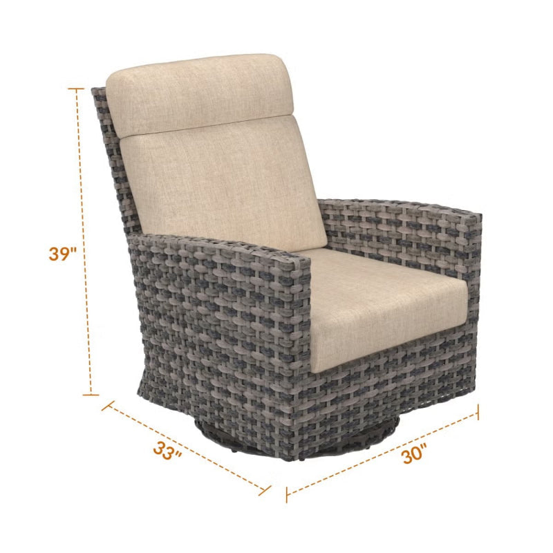 Forever Patio Cavalier Wicker High Back Swivel Rocking Chair