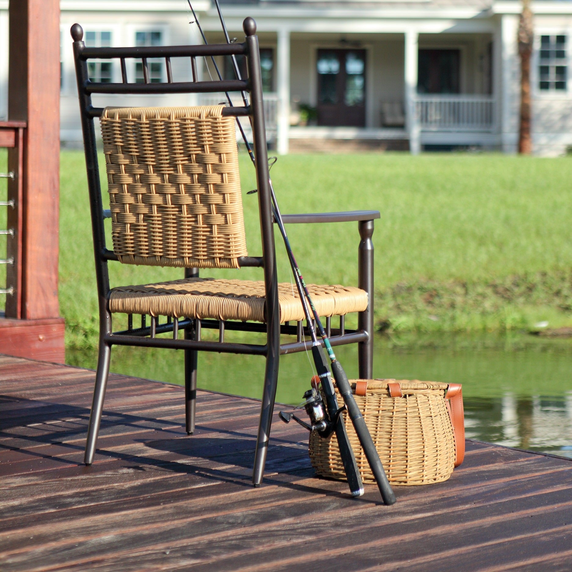 Lloyd Flanders Low Country Woven Vinyl Dining Armchair