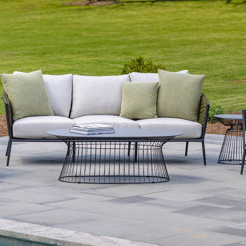 Lloyd Flanders Escape Aluminum 47.5" Oval Cocktail Table