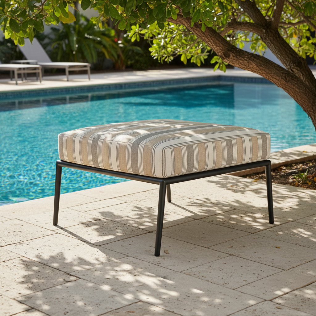 Lloyd Flanders Escape Aluminum Ottoman