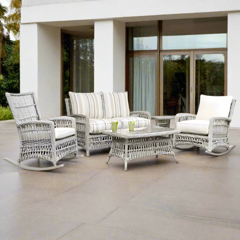 Lloyd Flanders Mackinac 5 Piece Woven Vinyl Loveseat Set