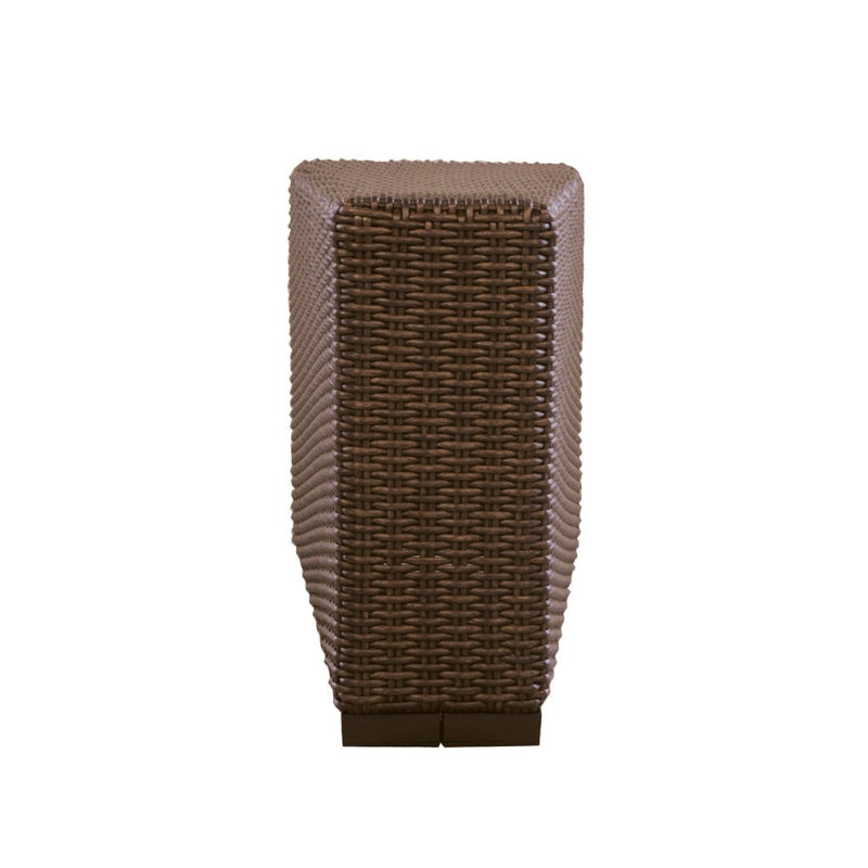 Brown woven planter on a white background