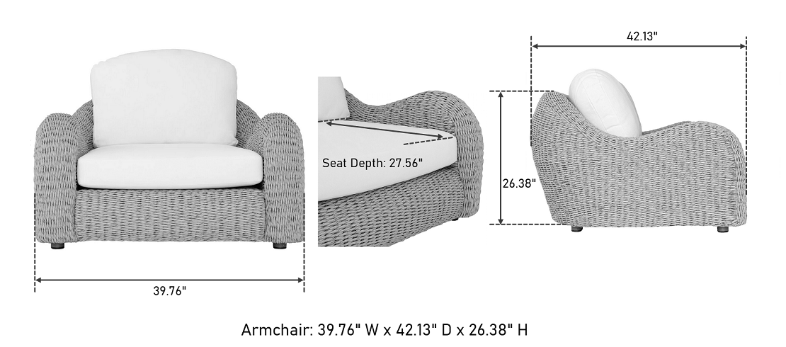 Katalina armchair dimensions