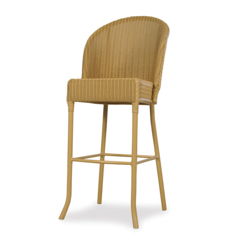 Wicker bar stool on a white background