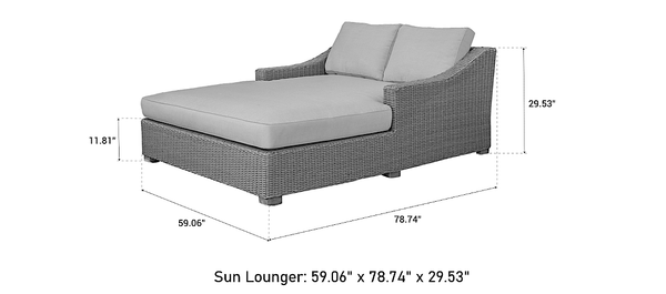 OUTSY Lana 4-Piece Outdoor Wicker Furniture Set in Brown with Wicker Coffee Table