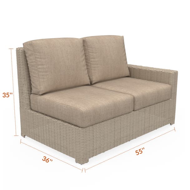 NorthCape International Terraza Patio Sectional Left Arm Loveseat