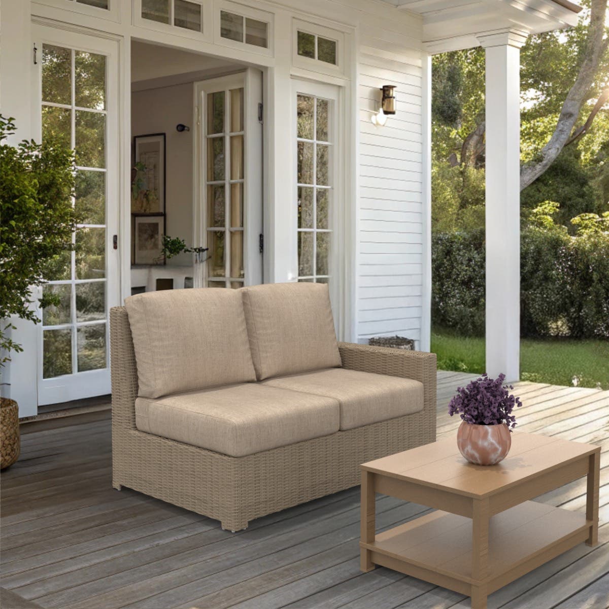 NorthCape International Terraza Patio Sectional Left Arm Loveseat