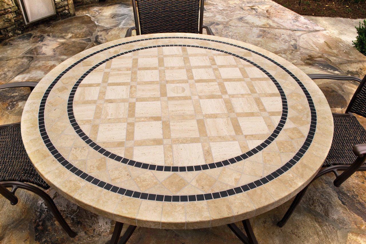 Tortuga Outdoor Marquesas 5 Piece Round Wicker & Stone Dining Set