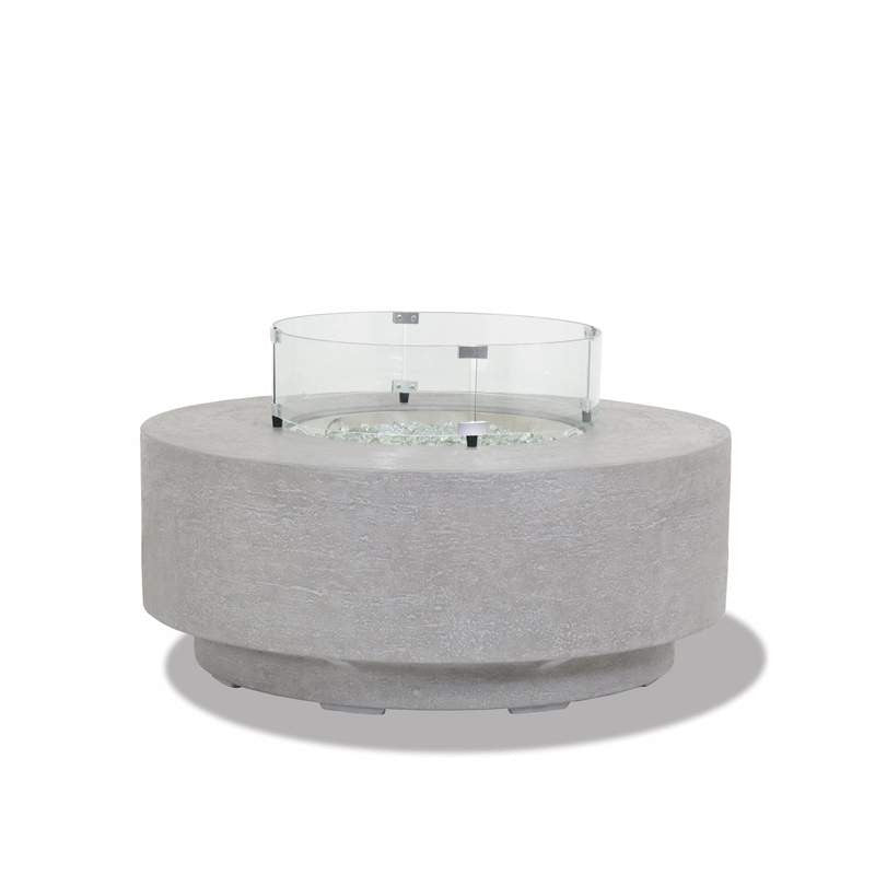 Sunset West Round Fire Table Glass Surround