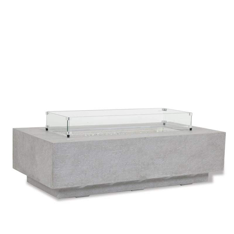 Sunset West Rectangle Fire Table Glass Surround