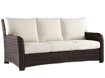 Replacement Cushions for South Sea Rattan Saint Tropez Wicker Sofa with cushions side view left