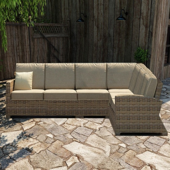 Forever Patio Cypress Collection 4 Piece 90 Degree Wicker Sectional Set (Toss Pillows Not Included)