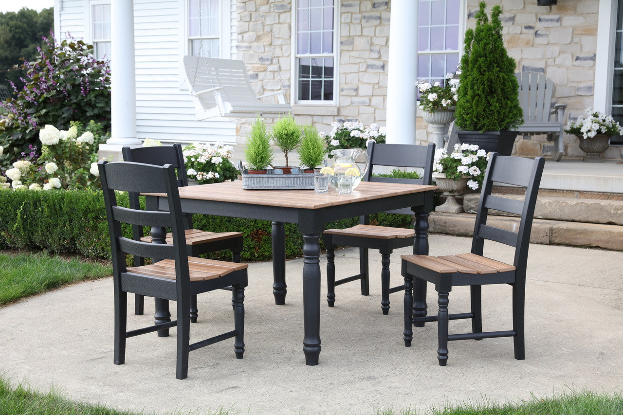 Wildridge Farm House Poly-Lumber Dining Table With 4 Dining Side Chairs