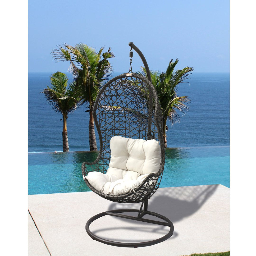 Panama Jack Hanging Chair with Metal Stand and Cushion