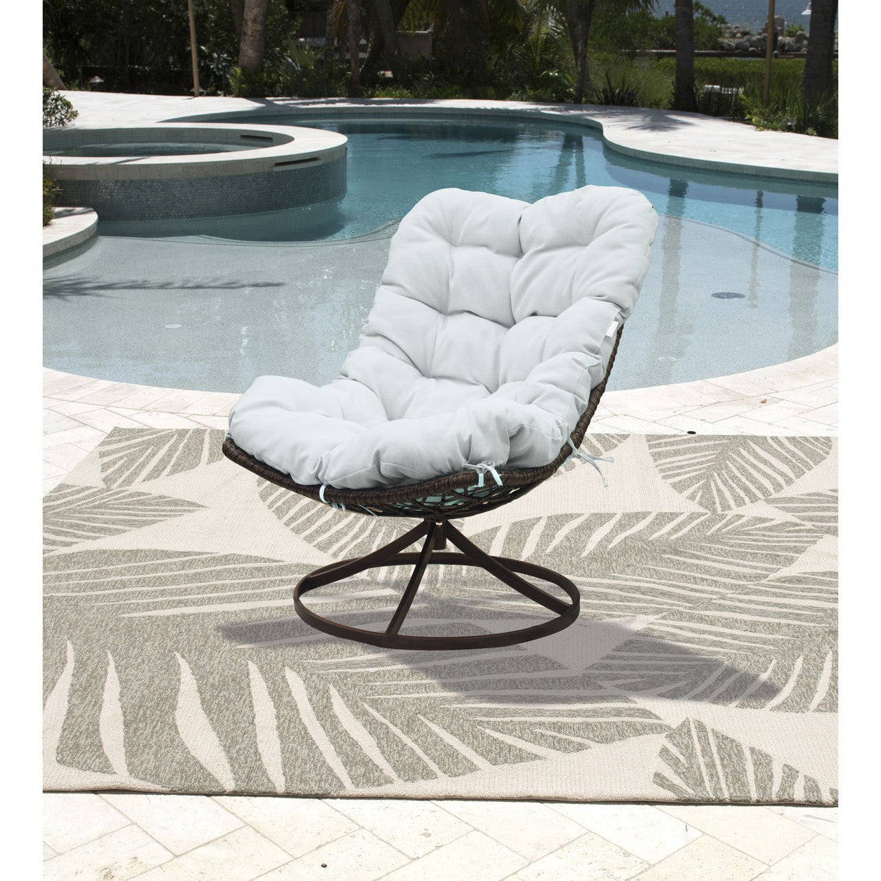 Panama Jack Outdoor Swivel Chair with Cushion
