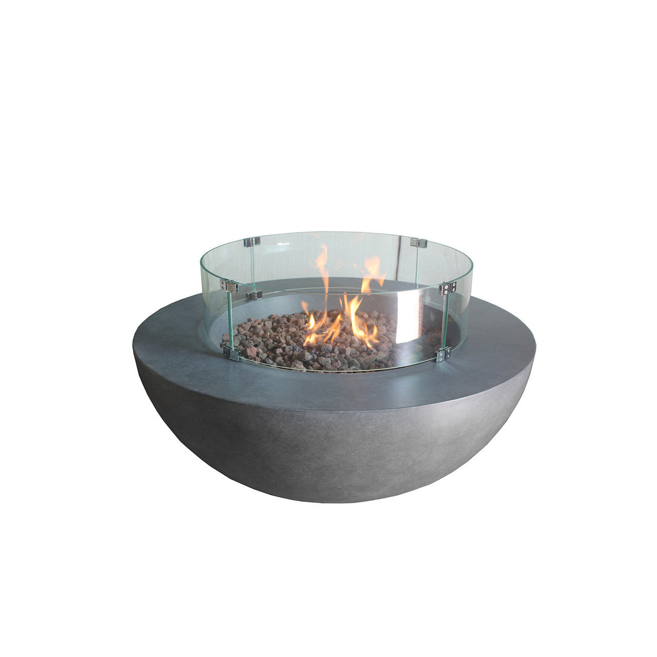 Source Furniture Elements Round Concrete Fire Pit - Dark Gray