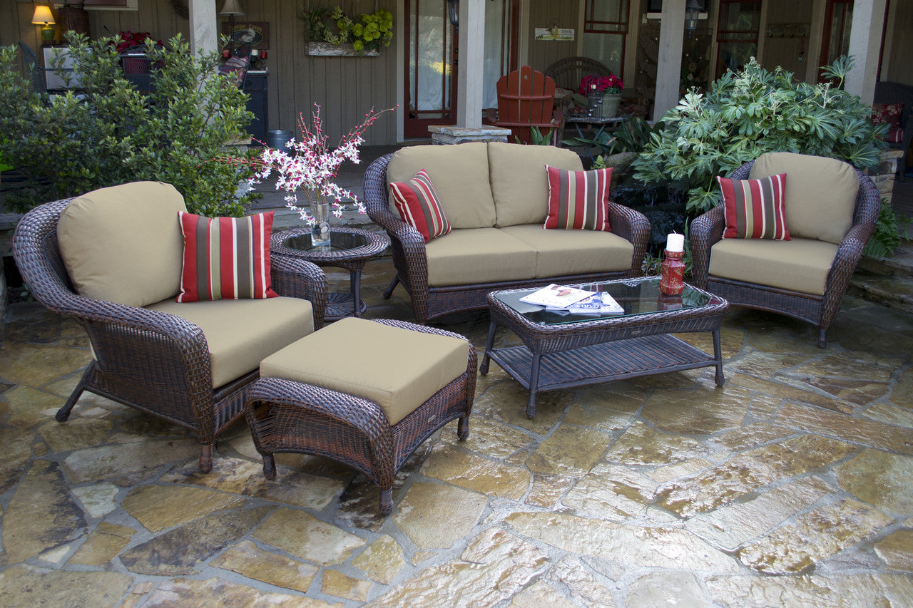 Tortuga Outdoor Sea Pines Resin Wicker Patio Furniture Set With Loveseat