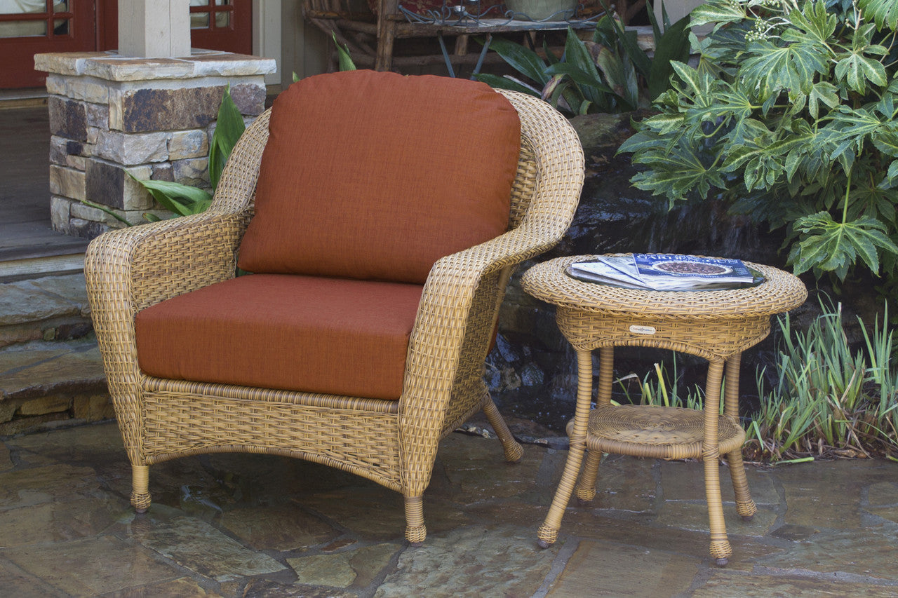 Tortuga Outdoor Sea Pines Resin Wicker  Club Chair with Side Table Set